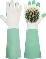 Long Garden Gloves Thorn Proof for Women & Men, Rose Pruning Gauntlet Gloves, Be