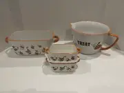 Disney Ceramic Loaf Bake way Set. One Stand , 2 Mini Loaf Pans and Mixing Bowl.