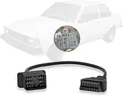 OBD Adapter Fit for Toyota 17 Pin OBD1 to 16 Pin OBD2 Diagnostic Cable,Compatible with to-yota Vehicle 17pin Connector, Work with ELM327 OBDII Diagnostic Scanner Tool and Code Reader