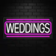 Weddings Sign for Business Displays | LED Flex Neon | 32"W x 13"H x 1"D