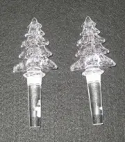 Mikasa - Christmas Tree - Crystal Bottle Stoppers (2 stoppers) - NEW in Box