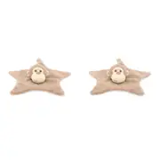 2x Keeleco Baby 32cm Monkey Blanket Animal Stuffed Plush Kids Toy Beige 0m+