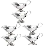 iplusmile 3sets Ergonomic Grip Metal Gravy Boat Sauce Container Mini Pitcher Condiment Bowls for Easy Serving 2pcs*3