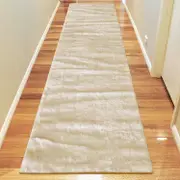 Silky Soft Shaggy Beige Runner Rug