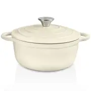 4.5 QT Cast Iron Dutch Oven, Enamel Coated Cookware Pot with Self Basting Lid...