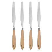 4pcs 18# Painting Palette Knife Pointy Stainless Steel Art Spatula Scraper Tool