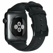 Watch Band For Apple iWatch PU Leather Business Band Series 7 / SE / 6/5/4/3/2/1 Replacement Wrist Strap - Black 38/40/41mm