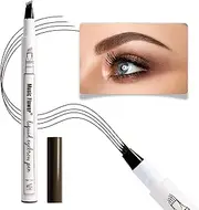 Eyebrow Tattoo Pen by Music Flower Waterproof 4 Tips Fine Sketch Microblading Smudge-proof Long Wear Natural Looking(Chestnut)