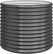 vidaXL Anthracite Garden Planter- Powder-Coated Steel, Weather-Resistant, Sturdy and Durable, Round Shape, 80 x 80 x 68 cm, Assembly Required