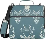 Chic Elk Face 3 Rings Zippered Binder Bag with Handle and Removable Shoulder Strap Includes Zip Pocket Portfolios Portfolio Organizer for School