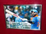 Virat Kohli India Indian Cricket Signed Photo Image Silver Frame UV Protected