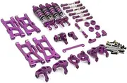 29Pcs Upgraded Metal Parts for Wltoys 144001 144002 RC Buggy Crawler Enhanced Performance, Purple