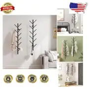 Compact 39 Inch Wall-Mount Coat Rack with 11 Hooks - Perfect for Small Spaces
