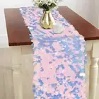 Mermaid Party Table Runner Mermaid Sequin Table Cloths for Parties Glitter StUHI