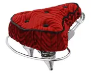 Old School Classic Bicycle Seat Velour 5-Buttons Guard Lowrider Cruiser Red