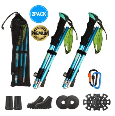 Hiking Trekking Pole Walking Stick Quick Lock System Folding Ultralight Climbing