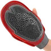 Double-sided Pet Grooming Glove Gentle Deshedding Brush Glove-efficient Pet