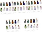STOBAZA 50 Pcs Containers with Lids Tiny Cork Message Glass Bottle Tiny Bottl...
