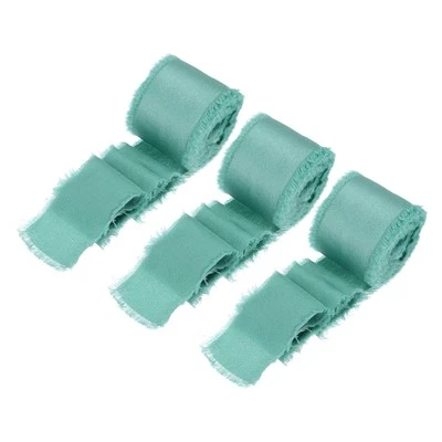 3 Rolls Silk Satin Ribbon, 1.5" 10 Yards Chiffon Fabric Ribbon Dusty Blue