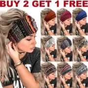 Women Running Soft Wide Hair Band Yoga Elastic Stretch Headband Turban Head Wrap