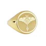 14K Gold Moth Ring, Transformation & Mystery Jewelry, Night Spirit, Rebirth Ring