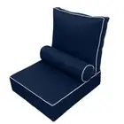 Contrast Pipe Trim Small Deep Seat Back Rest Bolster Insert Slip Cover Set AD101