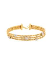 Meshmerise 18K Over Silver 0.1 ct. tw. Diamond Mesh Bangle