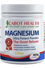 Cabot Health Magnesium Ultra Potent Powder | 465G / Citrus