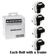 4Rolls 1-1/7"x3-1/2" Standard Paper Address Labels DK-1201 For Brother QL-1060N