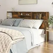 Headboard Cabinet, Storage Bed Headboard Beds Head Frame Smoked Oak 200 cm