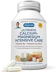 Ultimate Calcium-Magnesium Intensive Care with 1000 IU Vitamin D3 & 100 mcg Vitamin K2 MK7-180 Capsules – Bone and Skeleton Health Essentials. Gentle, Easy to Swallow, Super Soluble