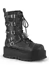 Pleaser Demonia SLACKER-165 2" Platform Lace-Up Mid-Calf Boot, Side Zip
