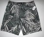 VOLCOM Men's 34 Board Shorts Manic 2 Green Tropical Print Surf 20"