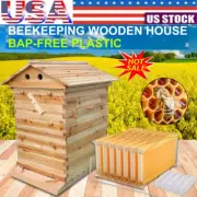 Auto Seep Bee Hive Boxes + 7x Bee Frames Honey Bee Hive House Beekeeping Frames