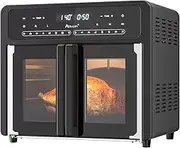 ADVWIN 26L Convection Oven, 16-in-1 Digital Touch Air Fryer Toaster Oven, 360° Uniform Round Heating Countertop Oven, Electric Benchtop Ovens with Toast, Pizza | 2000W | Black