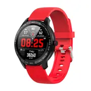 L9 Full Round Touch Screen Stainless Steel Bezel ECG Heart Rate O2 IP68 Facebook Display Business Smart Watch RED COLOR