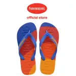 【HAVAIANAS 哈瓦仕】拖鞋 男鞋 女鞋 大LOGO 拼接 TOP LOGOMANIA 藍紅橘 4147526-3847U(哈瓦士)