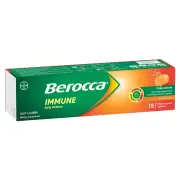 Berocca Immune Daily Defence with Vitamin C, D & Zinc Effervescent Tab (Orange) X 15