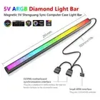 ARGB LED Strip Light 5V 3Pin/Small 4Pin Diamond Magnetic Lamp Bar (Black) Hot