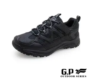 G.P 黑色防水登山鞋休閒鞋 GP7762M-10 GP登山鞋 運動鞋 工作鞋 防水