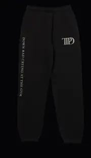 NWT Official Taylor Swift TTPD Down Bad Crying At The Gym Black Sweatpants L