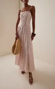 [Posse] Paloma Polka-Dot Cotton Maxi Dress