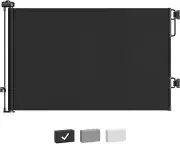 Retractable Baby Gate 55" Wide with Door, 34" Tall Dog Gate for Doorways, Black