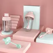 Pink Seasoning Jar with Lid and Spoon Kitchen Container Storage Bottle