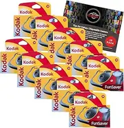 Clikoze Disposable Cameras Multipack - Includes 10 Pack of Kodak Funsaver Single-Use 35mm Cameras with 39 Exposures and Clikoze Photography Tips Card