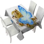 Fun Cats Cute Blue Fairy Kitten Tablecloth