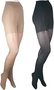 GABRIALLA Graduated Compression Sheer Pantyhose (23-30 mmHg) H-330 2 Pack