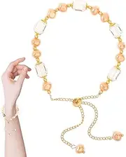 [Generic] Crystal Glass Bracelets | Decorative Bracelet Jewelry - Trendy Pearl Bracelet for Women, French Retro Chain Bracelets, Bangle Bracelet Jewelry
