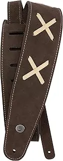 D'Addario Vintage Suede Leather Adjustable Guitar Strap, Brown/Beige