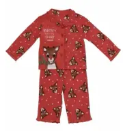 Infant Toddler Girls Rudolph Red Nosed Reindeer Flannel Christmas Pajamas Pj’s